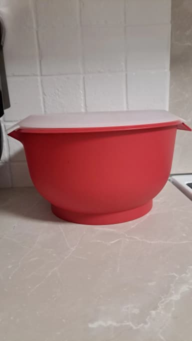 Large plastic bowl with lid, 8 liters capacity