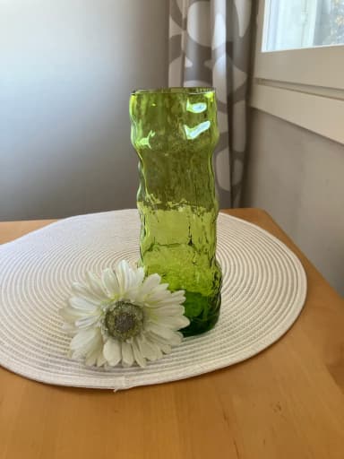 Grüne Retro-Glasvase von Kumela/Nuutajärvi, 22 cm hoch