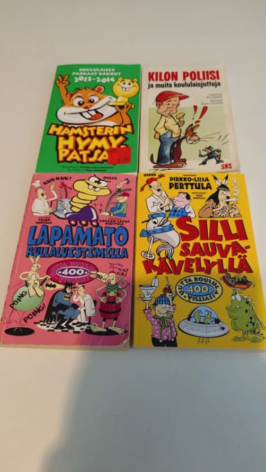 Sammlung humorvoller Bücher wie Hamsterin hymypatsas und mehr