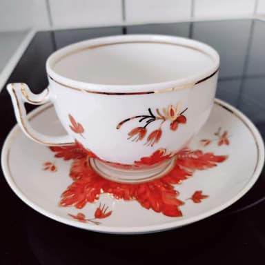 Juego de té Dimitrov de porcelana con 6 tazas y accesorios
