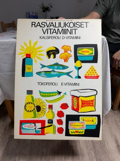 Set mit alten Lehrtafeln zum Thema Vitamine in gutem Zustand
