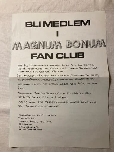 Magnum Bonum fanikerhokeräilyesine