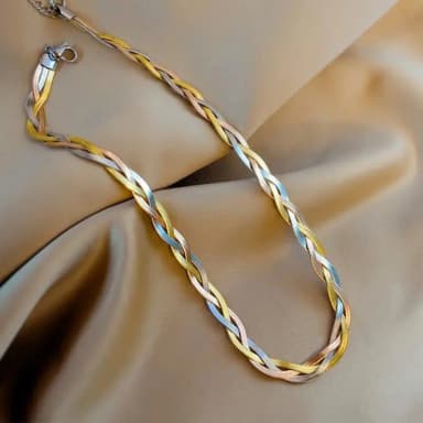 Flache Schlangenkette in Gold- und Roségoldfarben