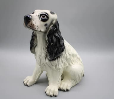Vintage ceramic cocker spaniel dog figurine retro style
