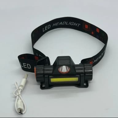Linterna frontal LED recargable con luz potente y resistente al agua