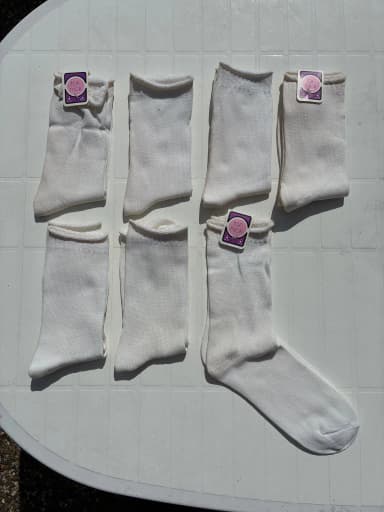 Tor-Nick white socks size 41-45 made in Sweden