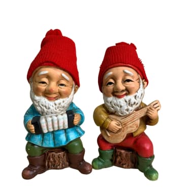 Two vintage Christmas Santa figurines