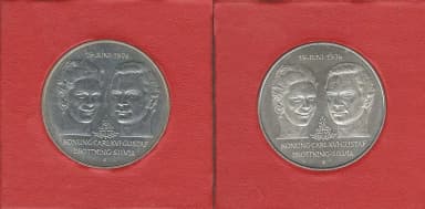 Two silver 50 kr coins from 1976 wedding