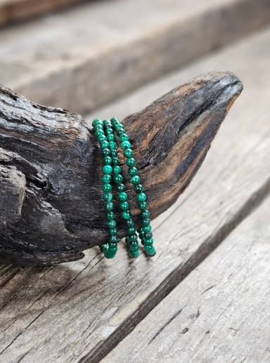Malachit-Armband mit 4mm runden Perlen