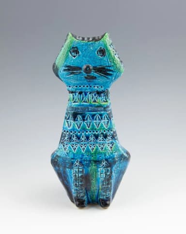 Figura de gato Rimini Blu por Aldo Londi para Bitossi en venta