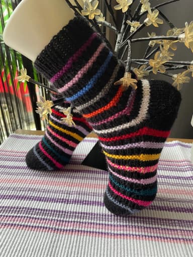 Handgestrickte Raggsocken Damen Größe 38/39