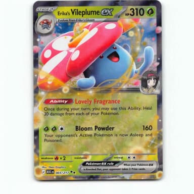 Erika's Vileplume ex 3 Double Rare Pokémon Card Ascended Heroes