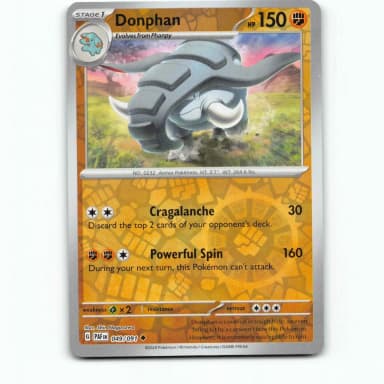 Donphan 49 Reverse Holo Pokémon card from Paldean Fates set