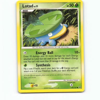 Lotad 81 Pokémon Platinum card English 81/127