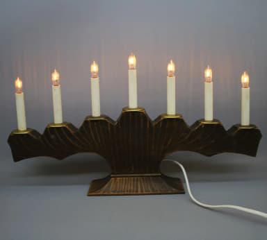 Älterer elektrischer Adventskranz aus Holz LUMA LS66T