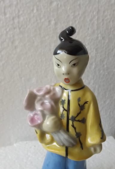 Herend porcelain figurine of Chinese boy with flowers
