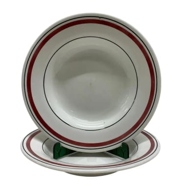 2 platos hondos Churchill England 20,5 cm diseño marrón