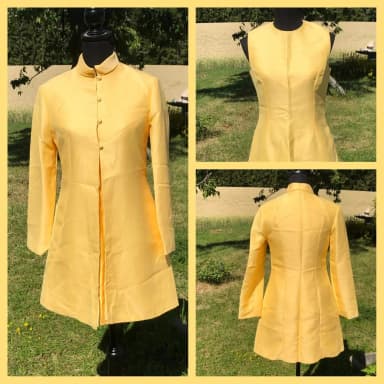 Vestido midi y abrigo retro vintage de los años 60