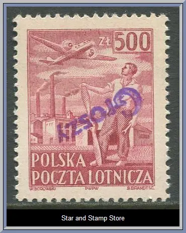 Poland Mi 648 Groszy stamp from 1924 Warsaw, mint condition