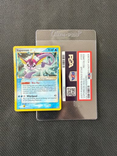 Uudelleenvärjätty Vaporeon 102/108 Power Keepers Pokémon-kortti