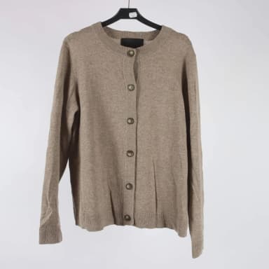 Leveté Room braun-beige Kaschmir-Strickjacke Größe L