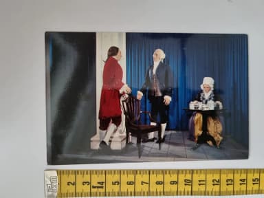 Vintagelainen postikortti vuodelta 1784, Lafayette Washingtonien luona
