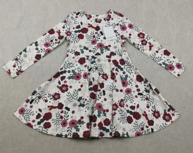 Polarn o Pyret Langarmkleid Größe 122 mit Blumenmuster