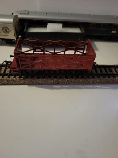 Red model train freight car available