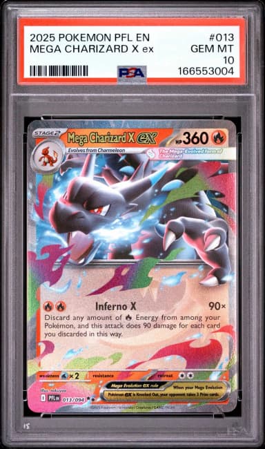 Mega Charizard X EX 013/094 PSA 10 -arvosteltu kortti myynnissä