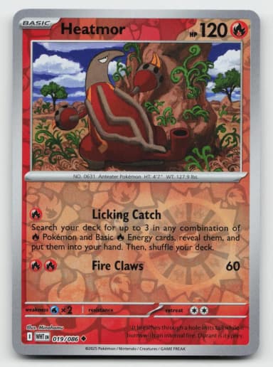 Heatmor 019/086 Reverse Holo White Flare Uncommon Karte
