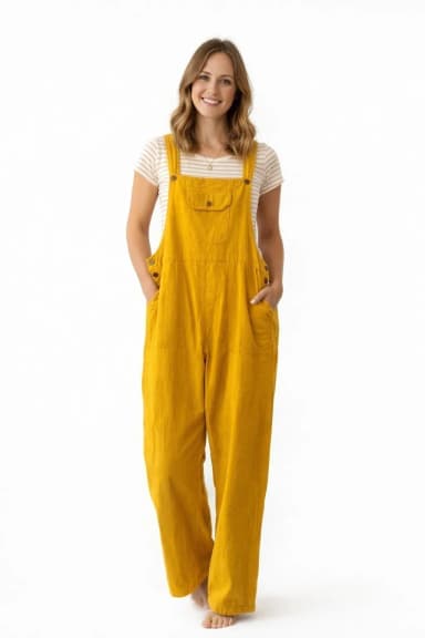 Yellow overall jumpsuit available