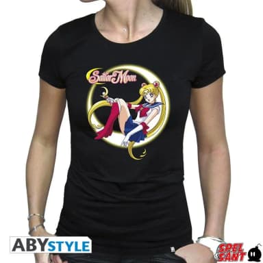 Sailor Moon Mädchen T-Shirt schwarz Größe L