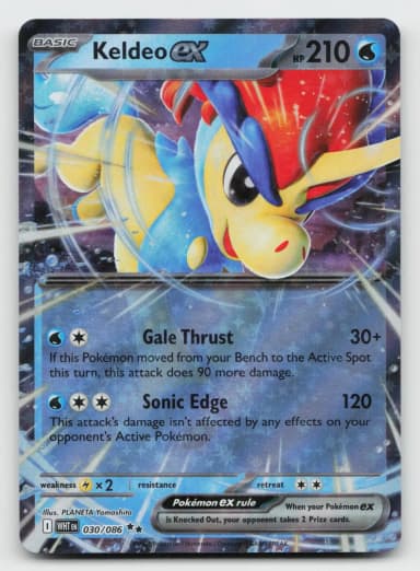 Keldeo ex 030/086 White Flare Double Rare Sammelkarte