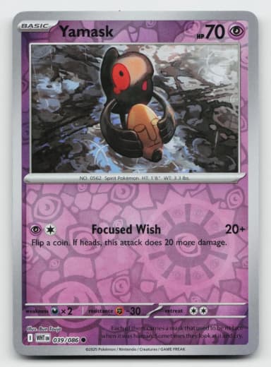 Yamask 039/086 Reverse Holo White Flare Common Karte