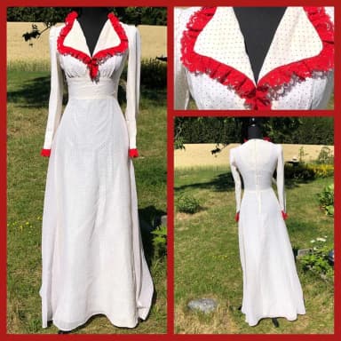 Vintage Maxikleid mit Polka-Dots in sehr gutem Zustand