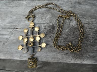 Retro bronze pendant and chain by Pentti Sarpaneva from Finland