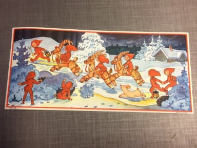 Vintagetyylinen joulupaperikoriste 1950-luvulta