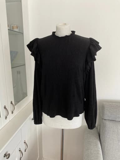 Schwarze Mango-Bluse Größe S für Damen