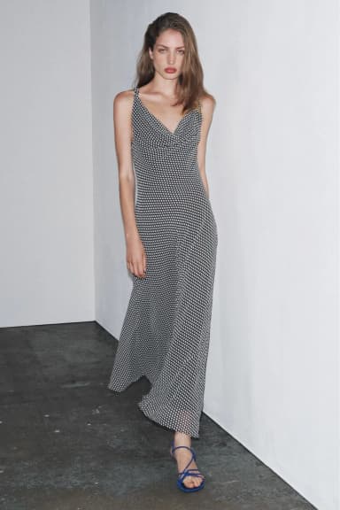 Zara polkadot maxi dress long summer dress
