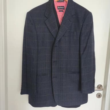 Peter Adam dunkelblauer Tweed-Blazer Größe 96