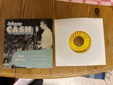 Alkuperäinen Johnny Cash Hank Williams EP SUN EP-111 myynnissä