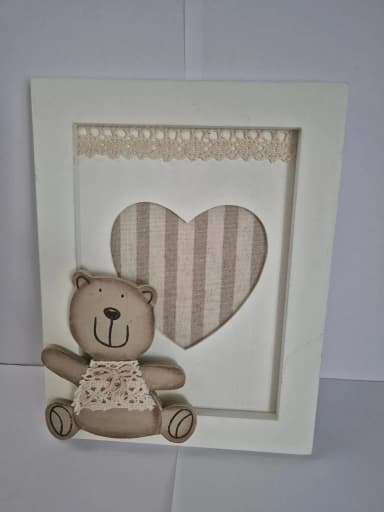 Süßer Fotorahmen mit Teddybär, neu und unbenutzt