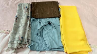 3er-Set Schals in verschiedenen Farben und Mustern