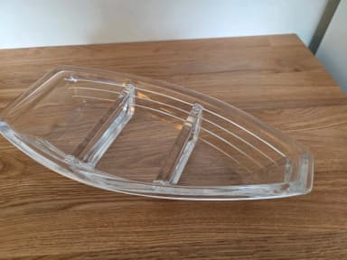 Plato de cristal Nybro Eka Bohus diseñado por Paul Isling