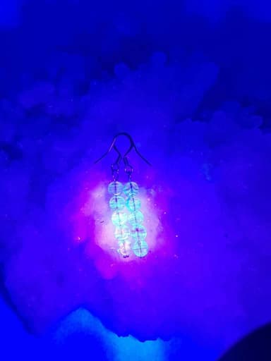 Pendientes de vidrio de uranio azul 'moneda'