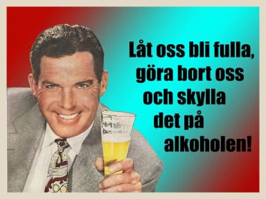 Retroposter 'Lähdetään humalaan' 30x40 cm hauska lahjaidea