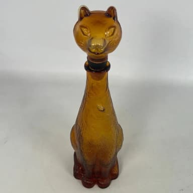 Italienische Katzenkaraffe aus Glas, Empoli Vintage 1960er