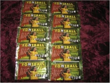 10 paquetes booster de fútbol Allsvenskan 2003 con 6 cartas cada uno