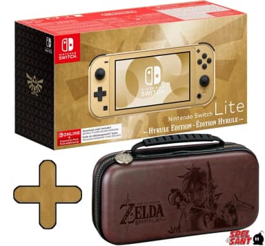 Nintendo Switch Lite Hyrule Edition mit Zelda-Tasche in Schweden