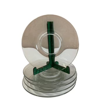 Juego de cinco platos de vidrio de 17 cm en venta